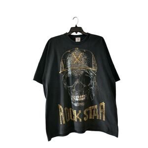 Eminent Wear Men's Black Gold Skull T-Shirt 3XL Streetwear Urbanwear Rock